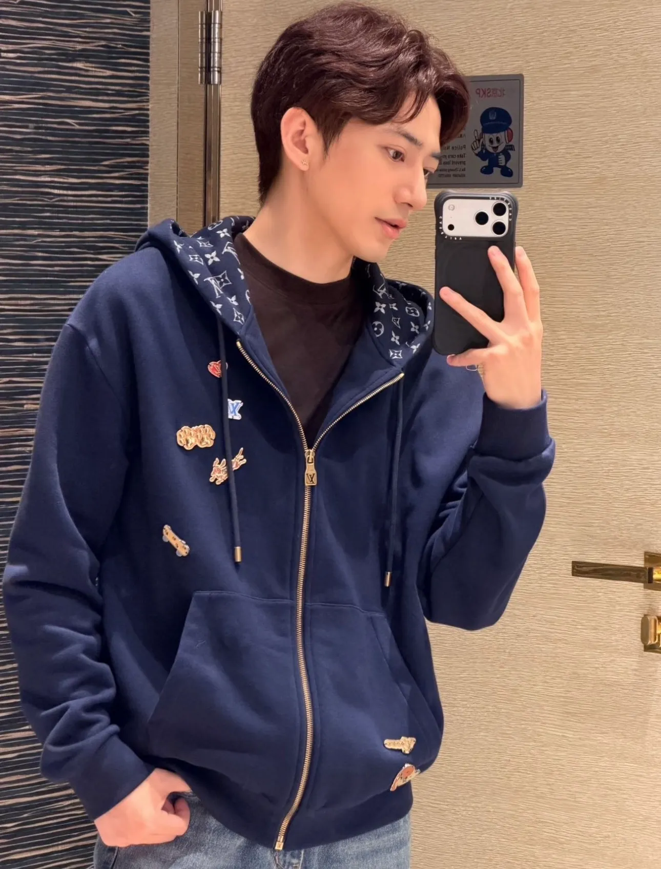 Louis Vuitton/Louis Vuitton Childlike Hardware CVD zipper hooded sweatshirt jacket